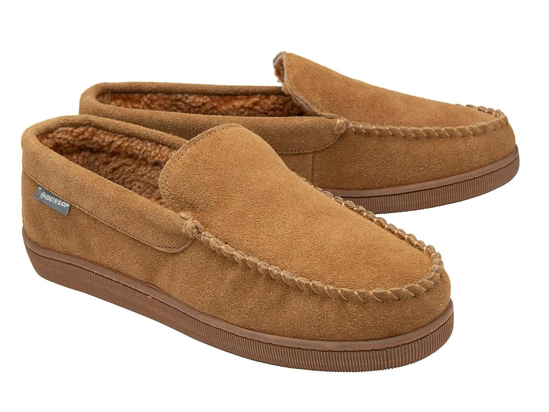 Dunlop Nathan Suede Leather Mens Memory Foam Loafer Slippers