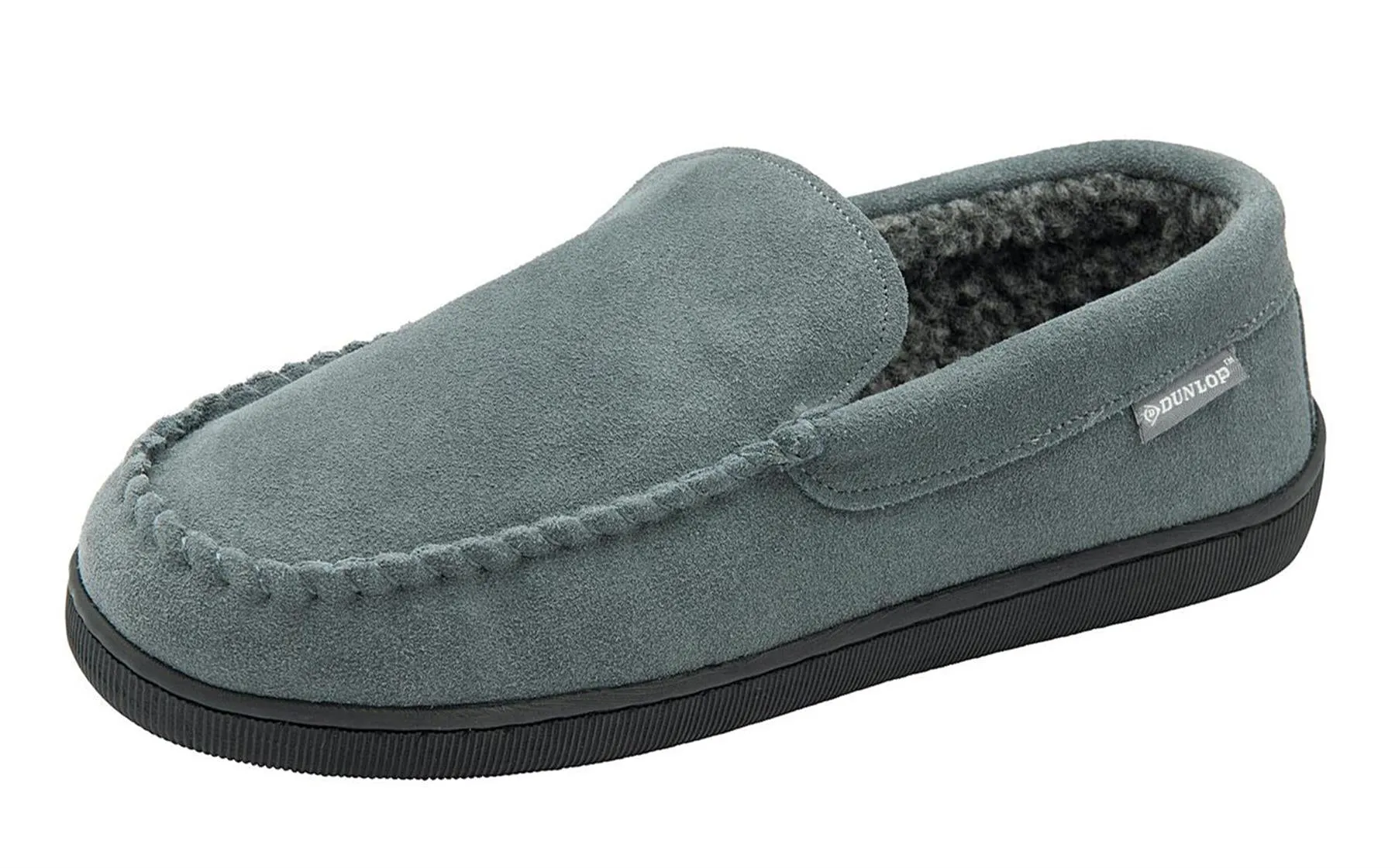 Dunlop Nathan Suede Leather Mens Memory Foam Loafer Slippers